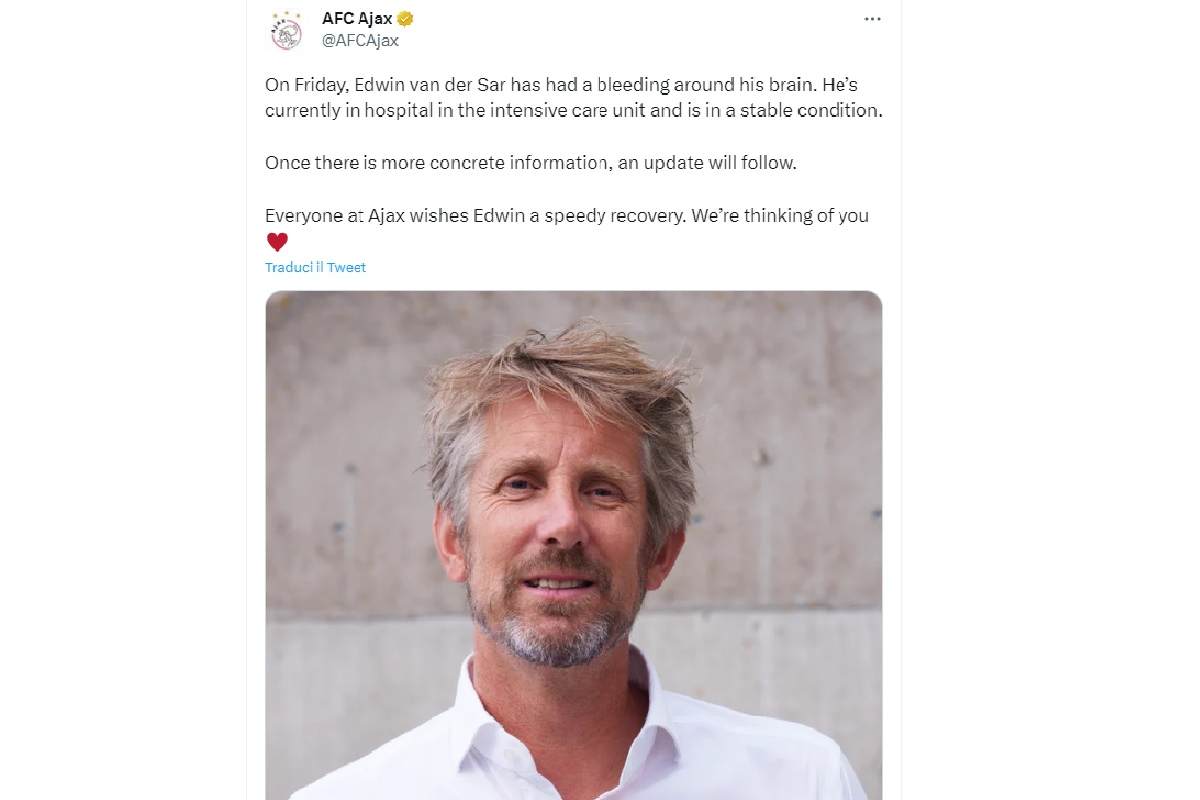 Edwin Van Der Sar emorragia cerebrale