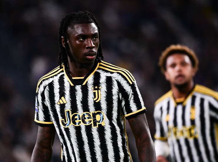 Kean contro Allegri durante la sfida contro il Verona