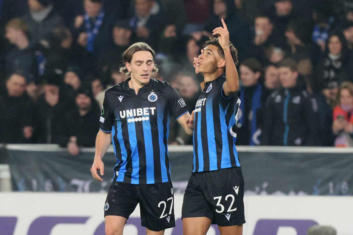 Giocatori del Club Brugge esultano