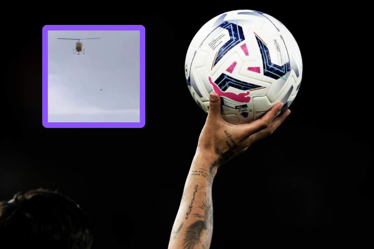 Calcio d'inizio dall'elicottero
