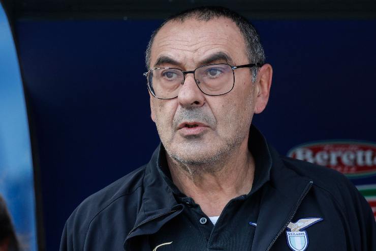 Maurizio Sarri in primo piano quando allenava la Lazio