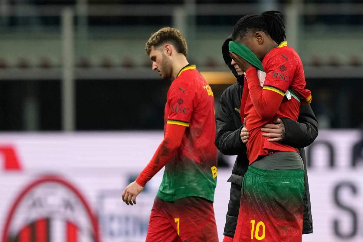 Giocatori del Milan delusi