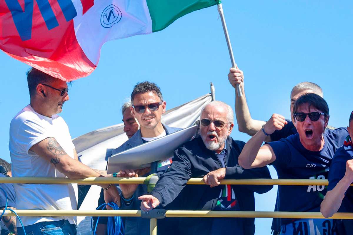De Laurentiis e Conte esultano