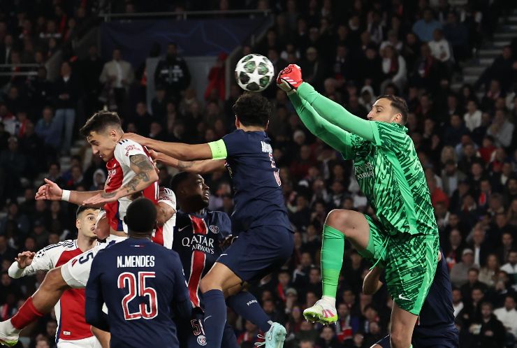 Gigio Donnarumma durante una gara col Psg