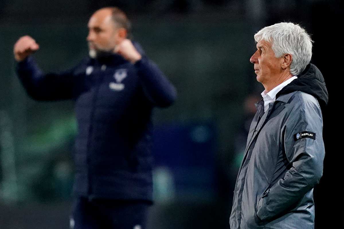 Tudor e Gasperini durante una partita di campionato