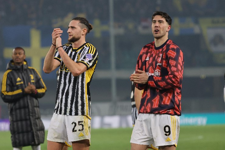Vlahovic e Rabiot durante il periodo alla Juve