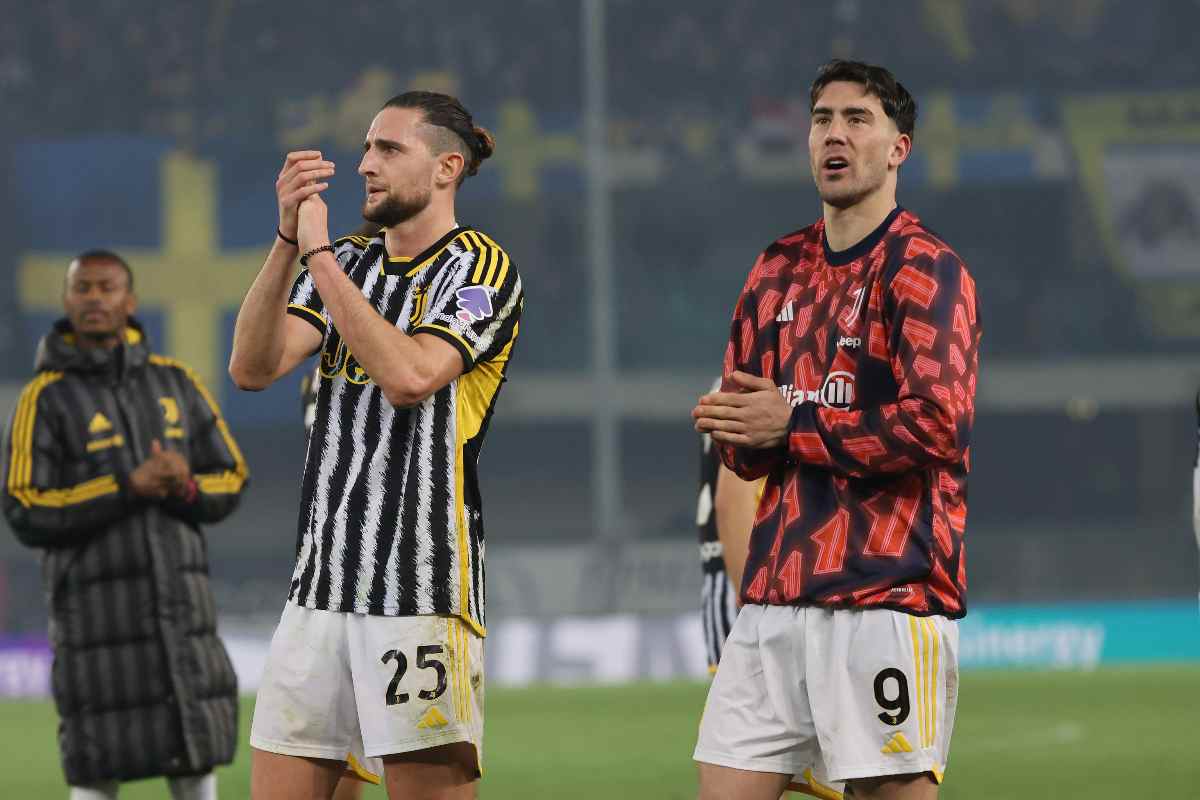 Rabiot e Vlahovic ai tempi della Juve dopo una gara vinta in casa