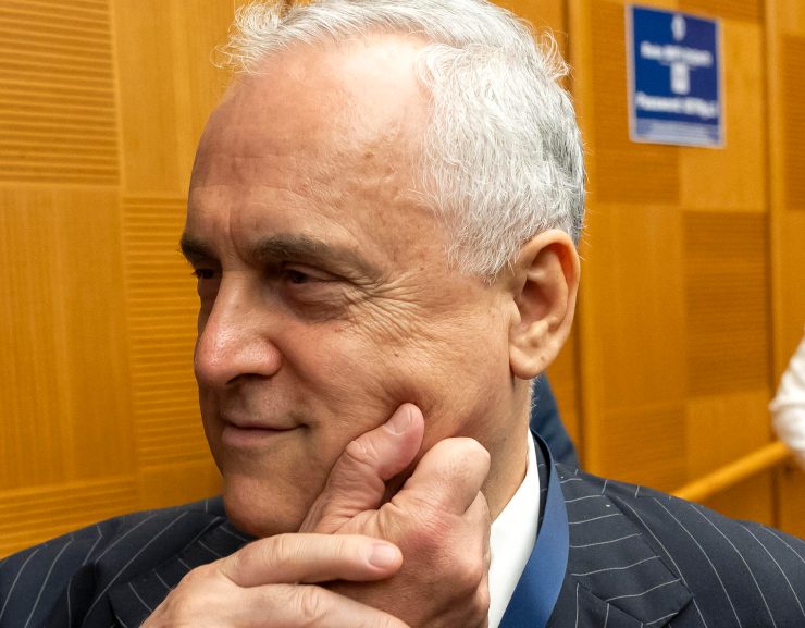 Claudio Lotito mentre è al Senato della Repubblica