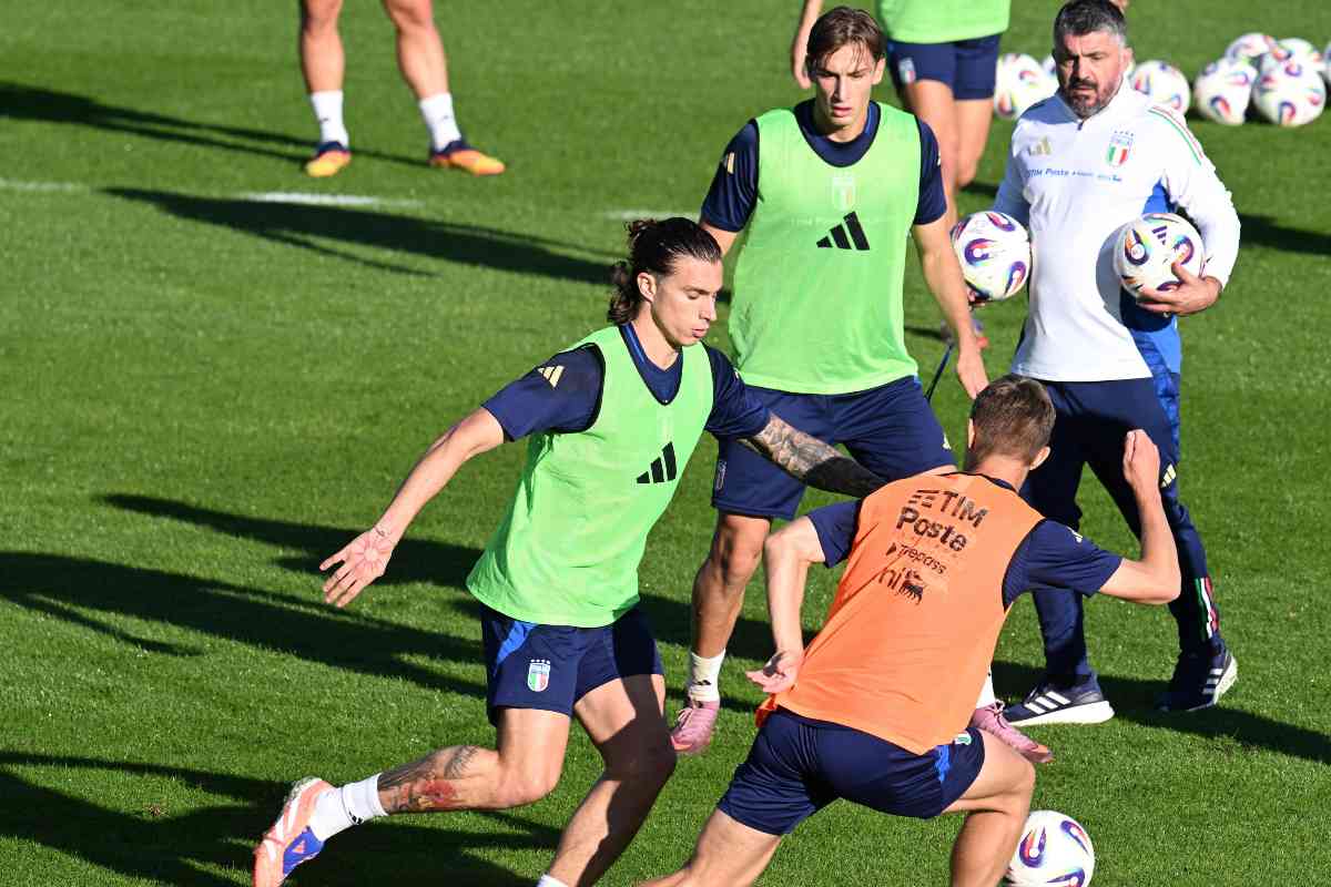 L'Italia durante un allenamento