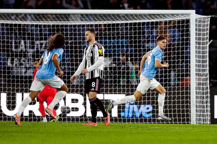Basic subito dopo aver segnato la rete alla Juventus