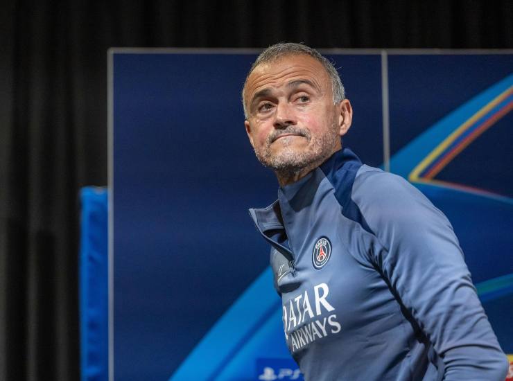 Luis Enrique durante una conferenza