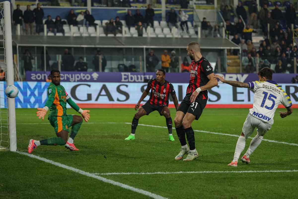 Il Milan in campo contro il Parma