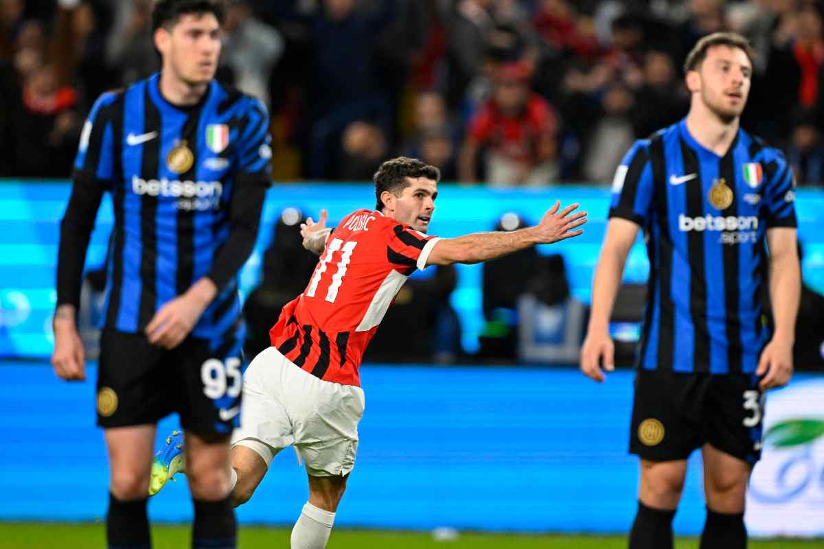 Un momento durante il derby di Supercoppa italiana tra Milan e Inter