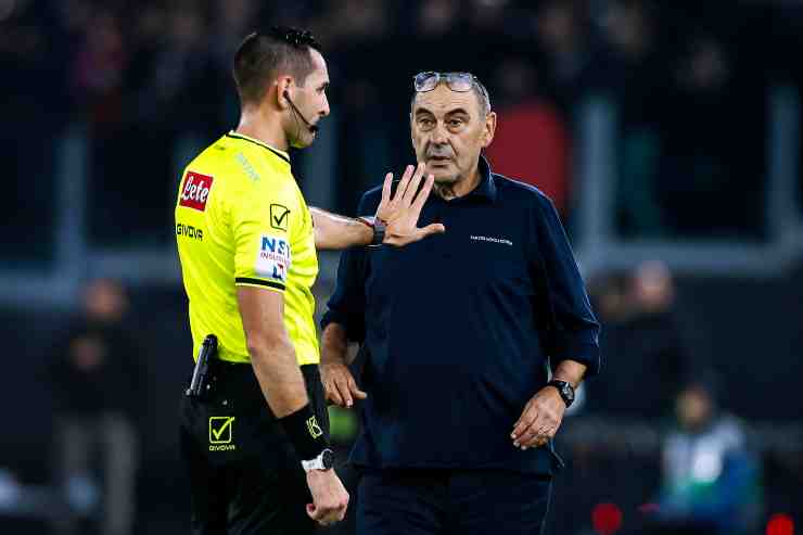 Sarri parla con arbitro