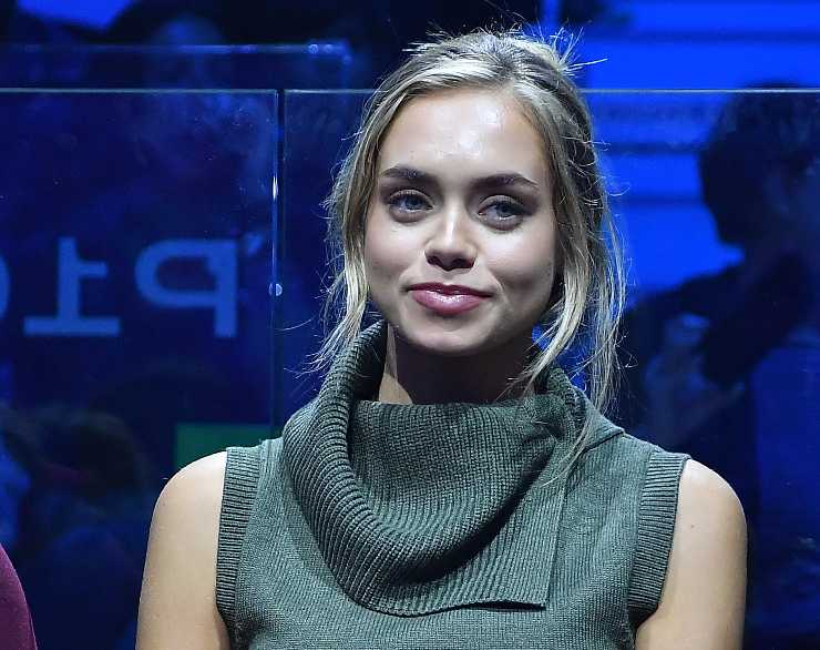 Laila Hasanovic la nuova fidanzata di Jannik Sinner durante una gara del campione