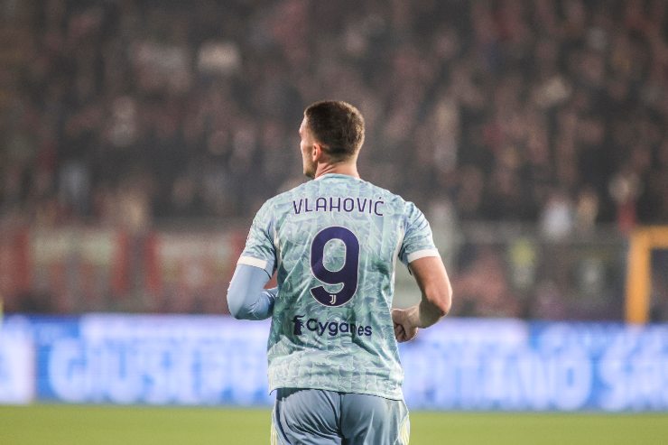 Dusan Vlahovic durante l'ultima gara di campionato