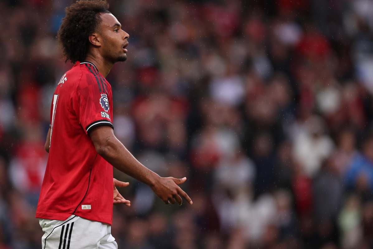 Il calciatore del Manchester United Zirkzee durante una gara di Premier