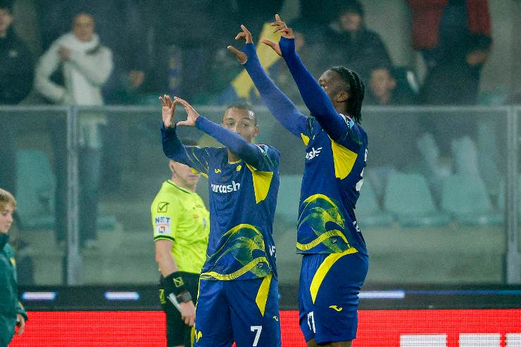 Il giocatore del Verona Berghali dopo un gol