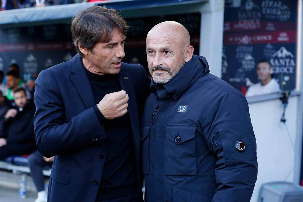 Vincenzo Italiano e Antonio Conte prima di una gara di campionato