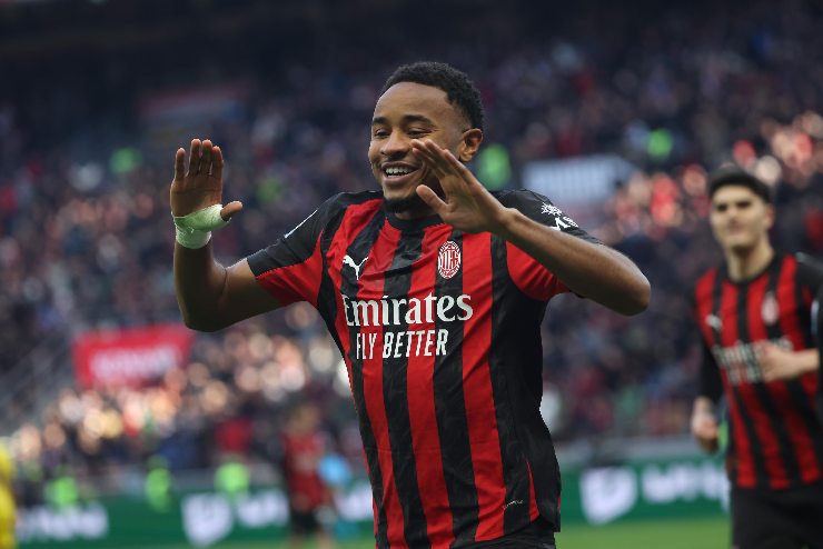 Nkunku esulta dopo aver segnato la seconda rete al Verona