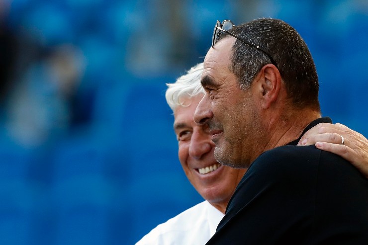 Maurizio Sarri insieme a Gasperini poco prima di un derby