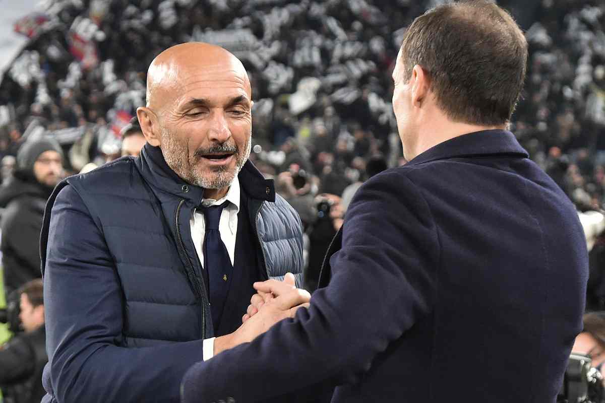 Luciano Spalletti mentre saluta il tecnico avversario prima di una gara
