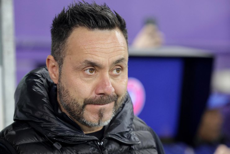 Il tecnico del Marsiglia De Zerbi poco prima di una gara