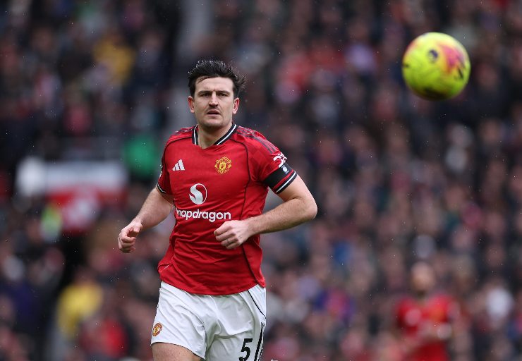 Il difensore del Manchester United Maguire in azione
