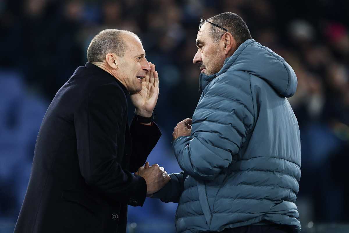 Sarri e Allegri poco prima di un Lazio-Milan di coppa Italia