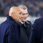La dirigenza della Juve con Spalletti e Comolli prima di una gara di Champions League