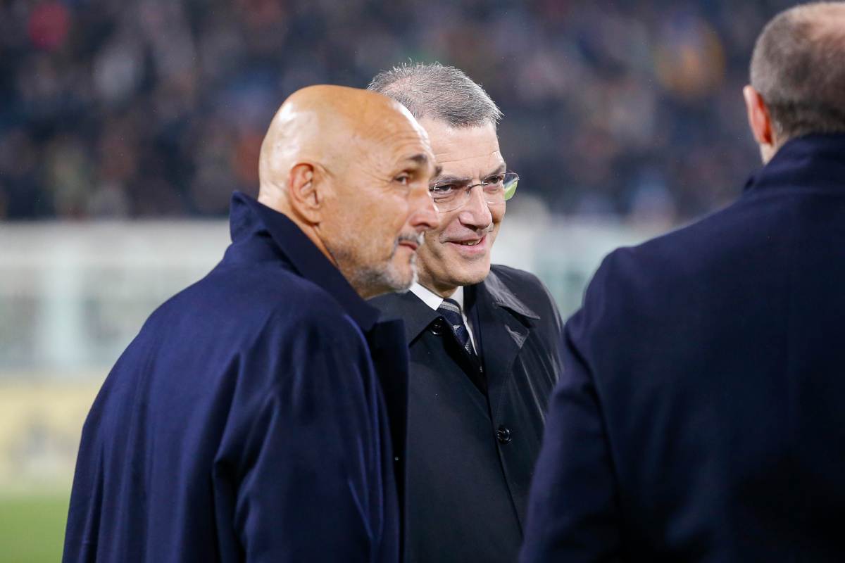 La dirigenza della Juve con Spalletti e Comolli prima di una gara di Champions League