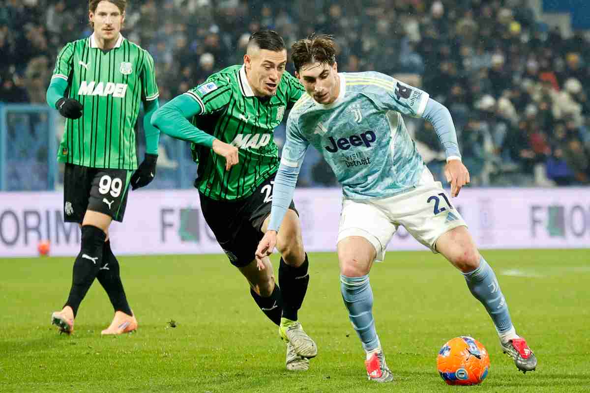 Un momento della gara di campionato tra Juventus e Sassuolo