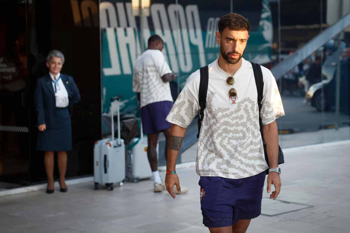 Il calciatore del Portogallo e del Manchester United Bruno Fernades negli Usa