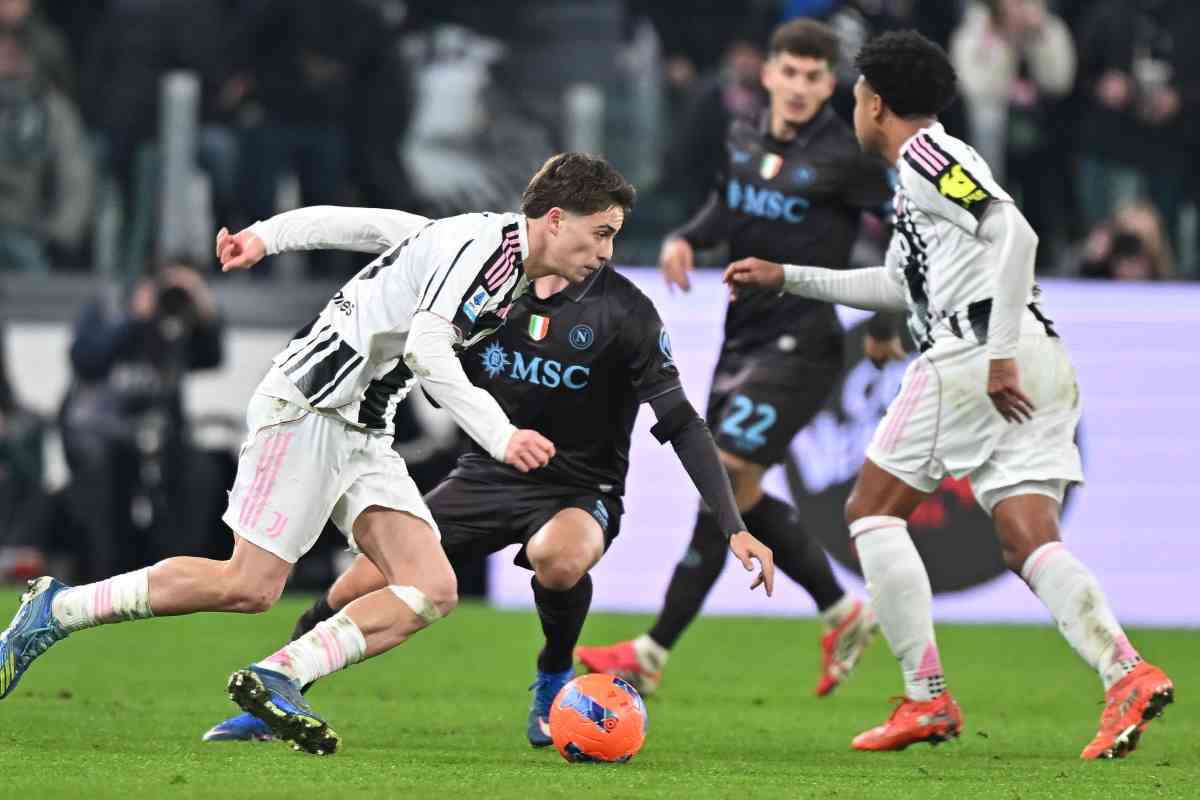 Un momento della gara tra Juventus e Napoli