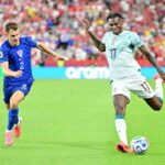 Rafa Leao durante la gara tra il Portogallo e la Croazia ai mondiali