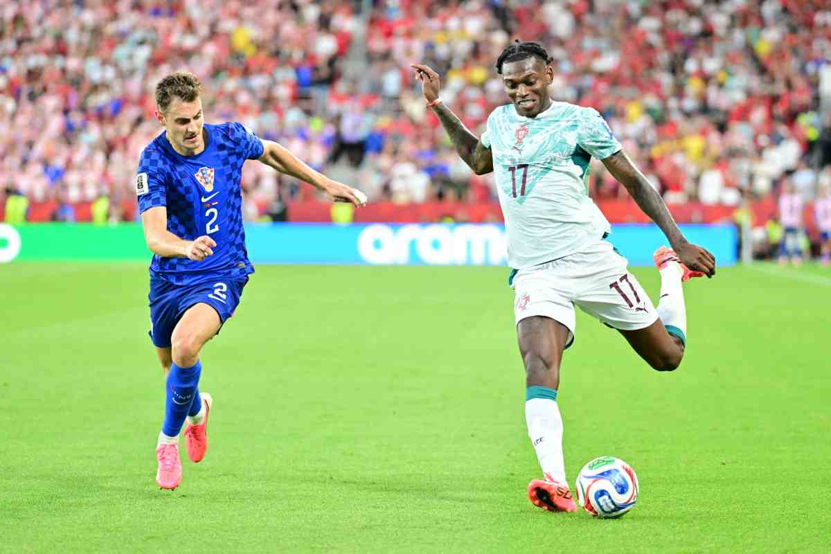 Rafa Leao durante la gara tra il Portogallo e la Croazia ai mondiali
