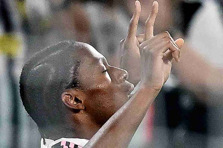 Il giocatore della Juve David mentre esulta a un suo gol