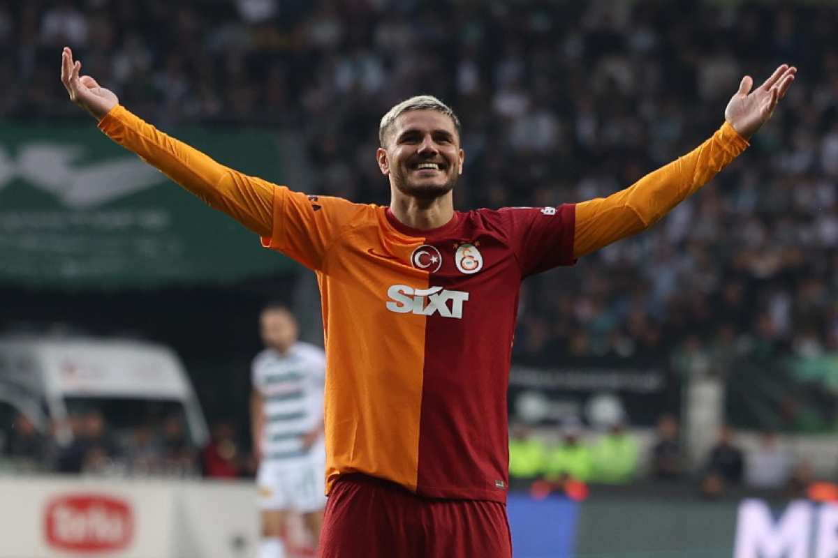 Mauro Icardi che esulta per un gol col Galatasaray
