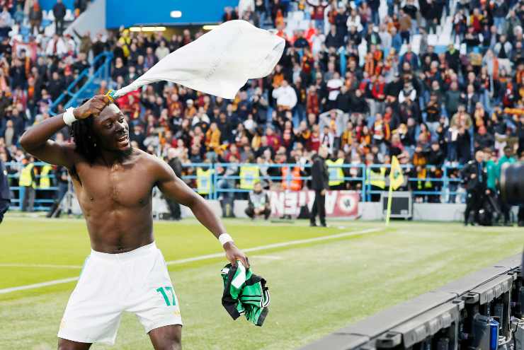 Manu Koné mentre festeggia una vittoria della Roma