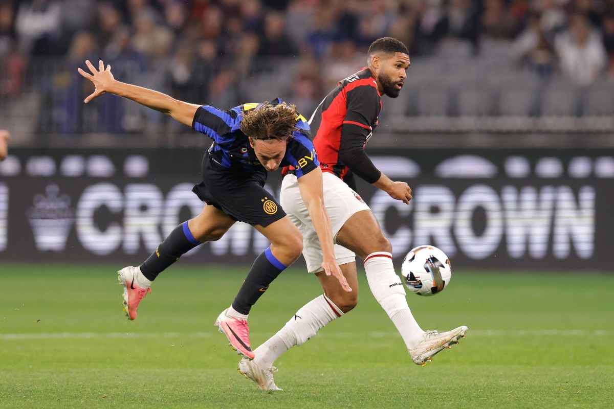 Pio Esposito durante l'amichevole col Milan in Australia
