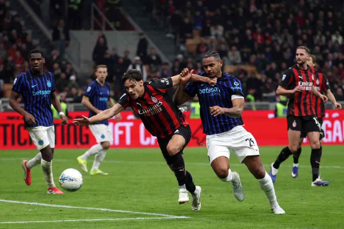 Samuele Ricci durante il derby con l'Inter