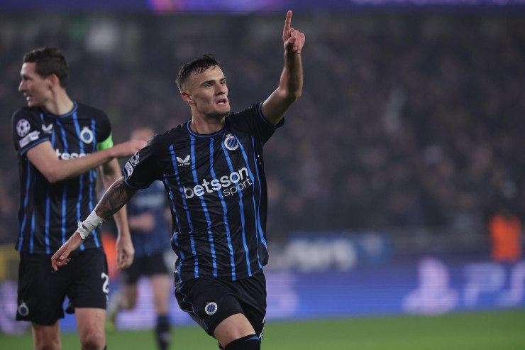 Stankovic mentre esulta dopo che ha segnato con il Bruges
