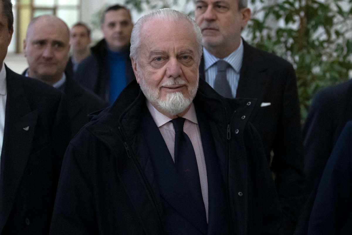 Il presidente del Napoli De Laurentiis alla vigilia di una gara del Napoli