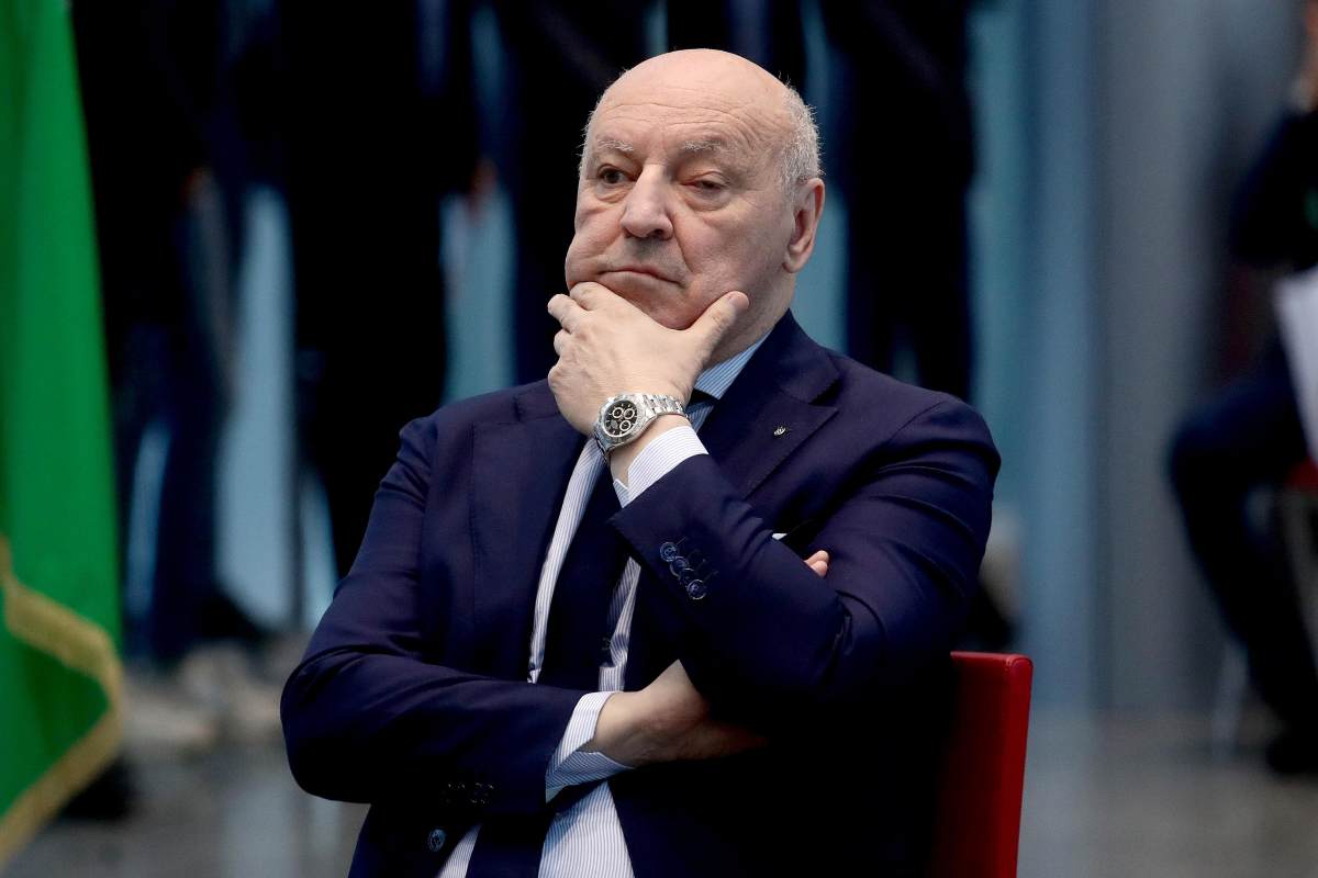 Il presidente dell'Inter Marotta durante un evento