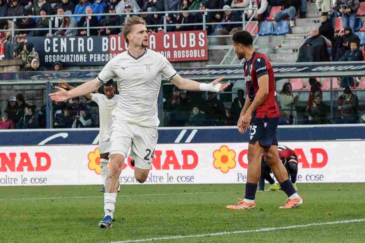 Kenneth Taylor dopo aver segnato un gol importante a Bologna
